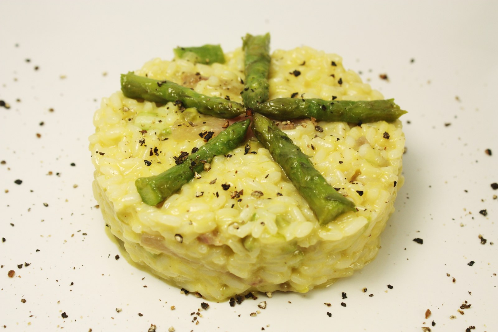 Risotto alla carbonara con asparagi