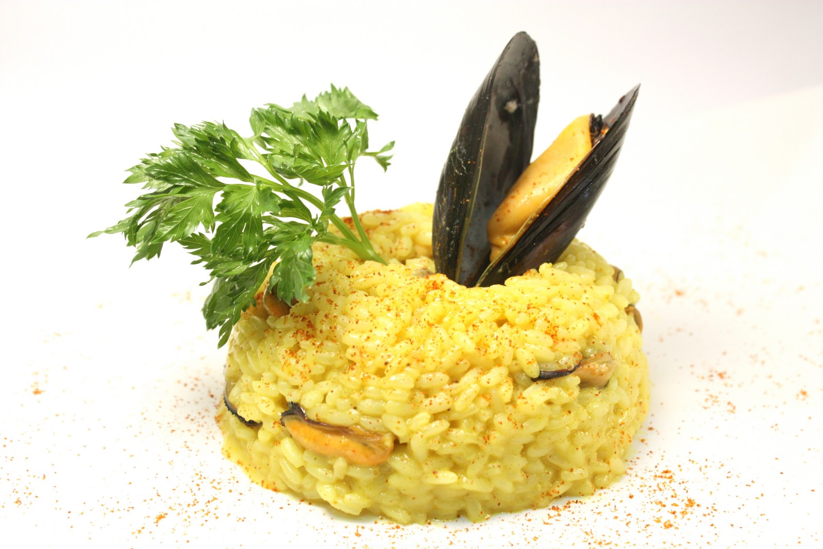 Risotto al curry con cozze